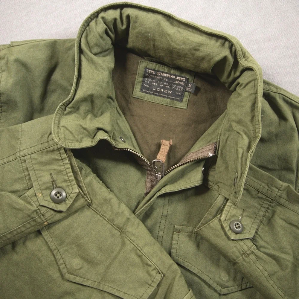 J.Crew Military Field Utility M65 Viscose Cotton Men Jacket M Hooded Field Work